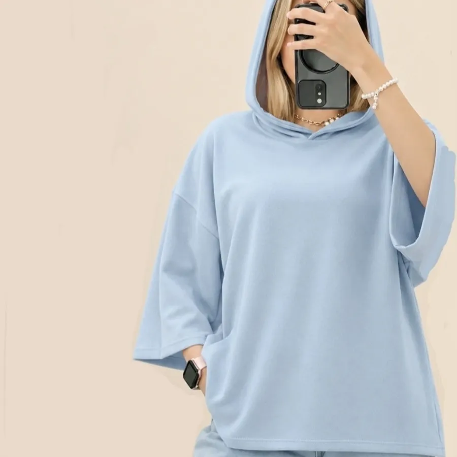 تیشرت باکسی کلاهدار