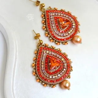 گوشواره جواهردوزی سنتی