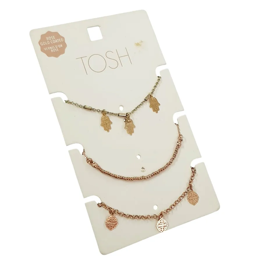 پک دستبند رزگلد Tosh
