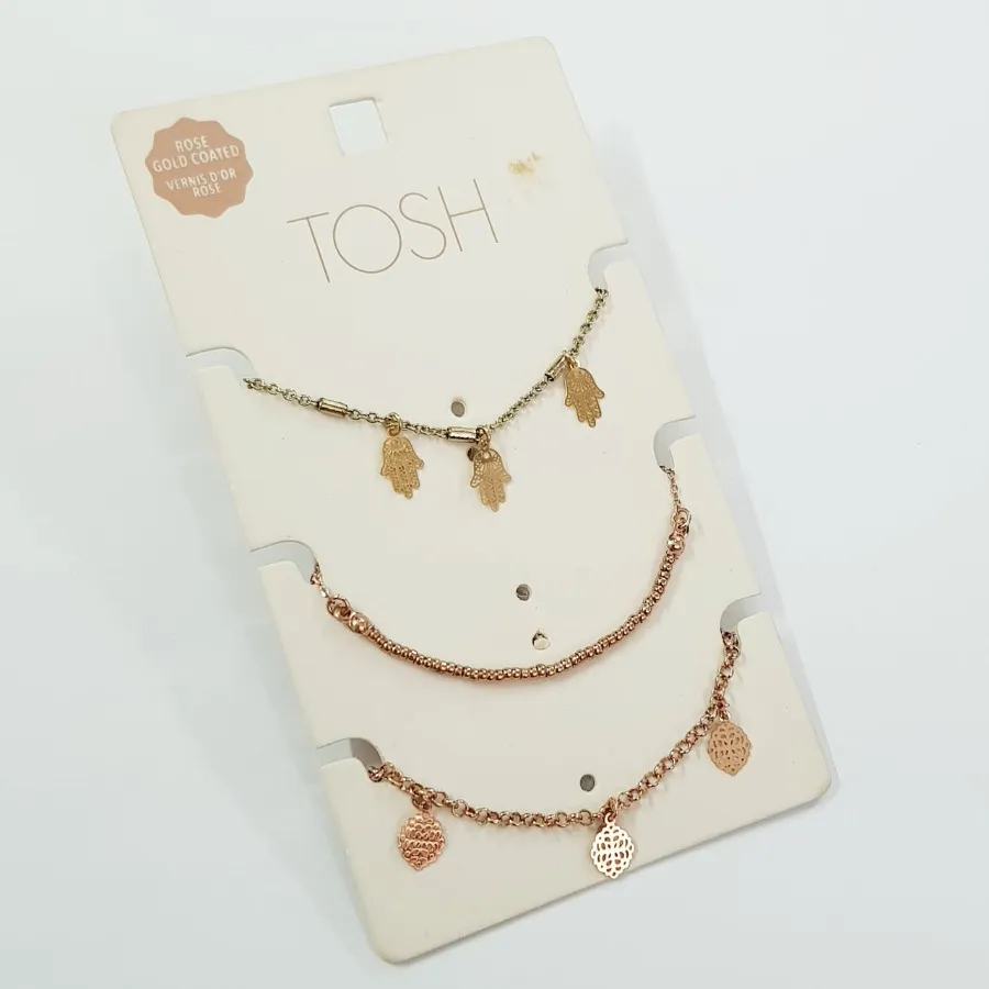 پک دستبند رزگلد برند Tosh