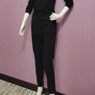 شلوار کرپ کشی سرمه ای