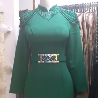ماکسی لباس مجلسی رنگ طوسی