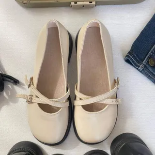 کفش مری جین کرم