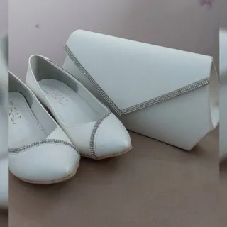 کیف و کفش سفید مجلسی