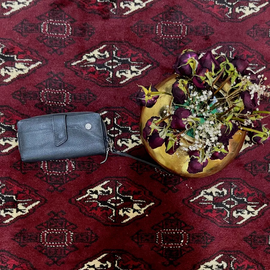 کیف پول مشکی چرم