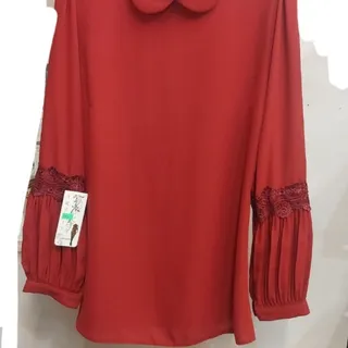 شومیز کرپ زرشکی تیره