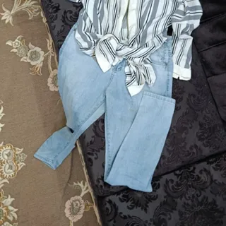شلوار آبی یخی