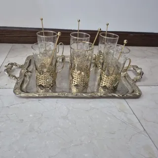 لیوان شربت و سینی قدیمی