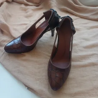 کفش چرم پوست ماری مات