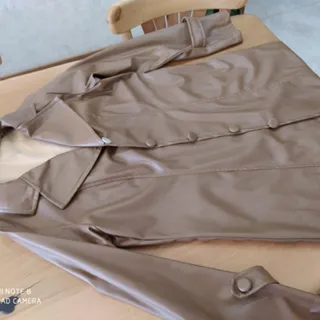 پالتو چرم نسکافه ای