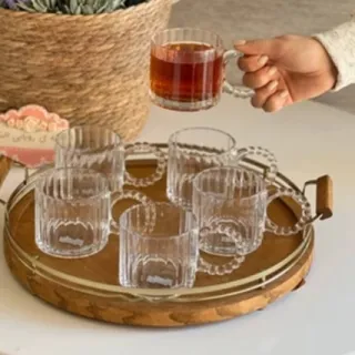 لیوان دسته مرواریدی