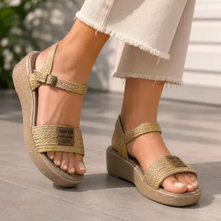 صندل حصیری پاشنه دار ناز