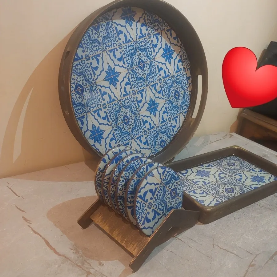 سینی و زیرلیوانی رزینی