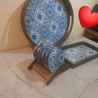 سینی و زیرلیوانی رزینی