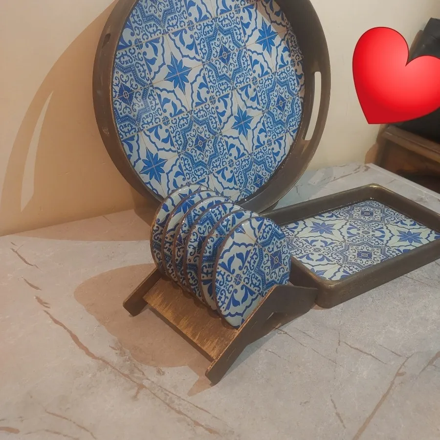 سینی و زیرلیوانی رزینی