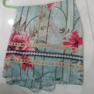 روسری نخی طرح دار آبی