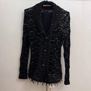 بلوز مشکی تور و گیپور