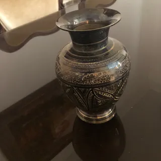 گلدان برنز قلم کاری