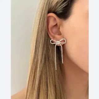گوشواره پاپیون فول نگین