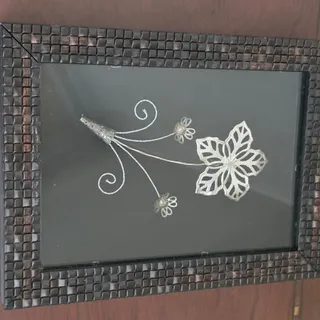 تابلو گل رز از جنس نقره