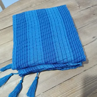 شال حصیری آبی کاربنی