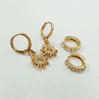 پک گوشواره و گلگوش طلایی