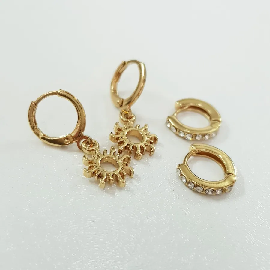 پک گوشواره و گلگوش طلایی