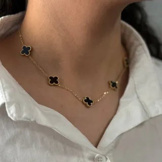 گردنبند ونکلیف سفید مشکی
