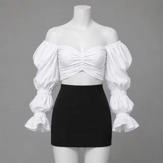 شومیز دکلته نیمتنه کراپ