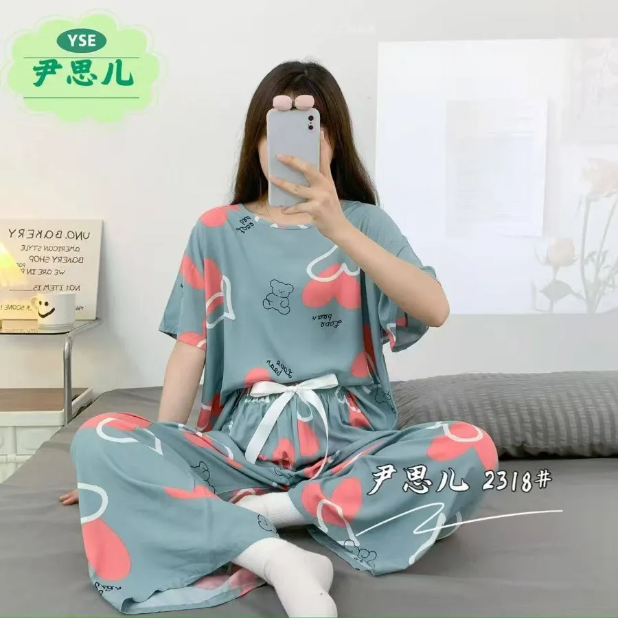 ست بلوزوشلوار جنس نخ