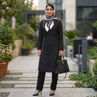 مانتو مشکی کرکره ای