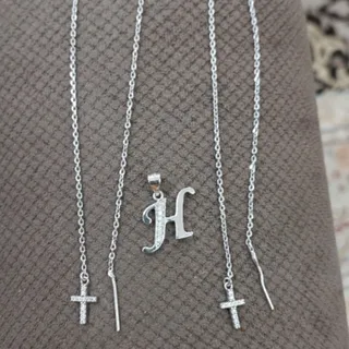 گوشواره و پلاک نقره