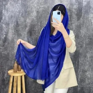 شال حصیری آبی کاربنی