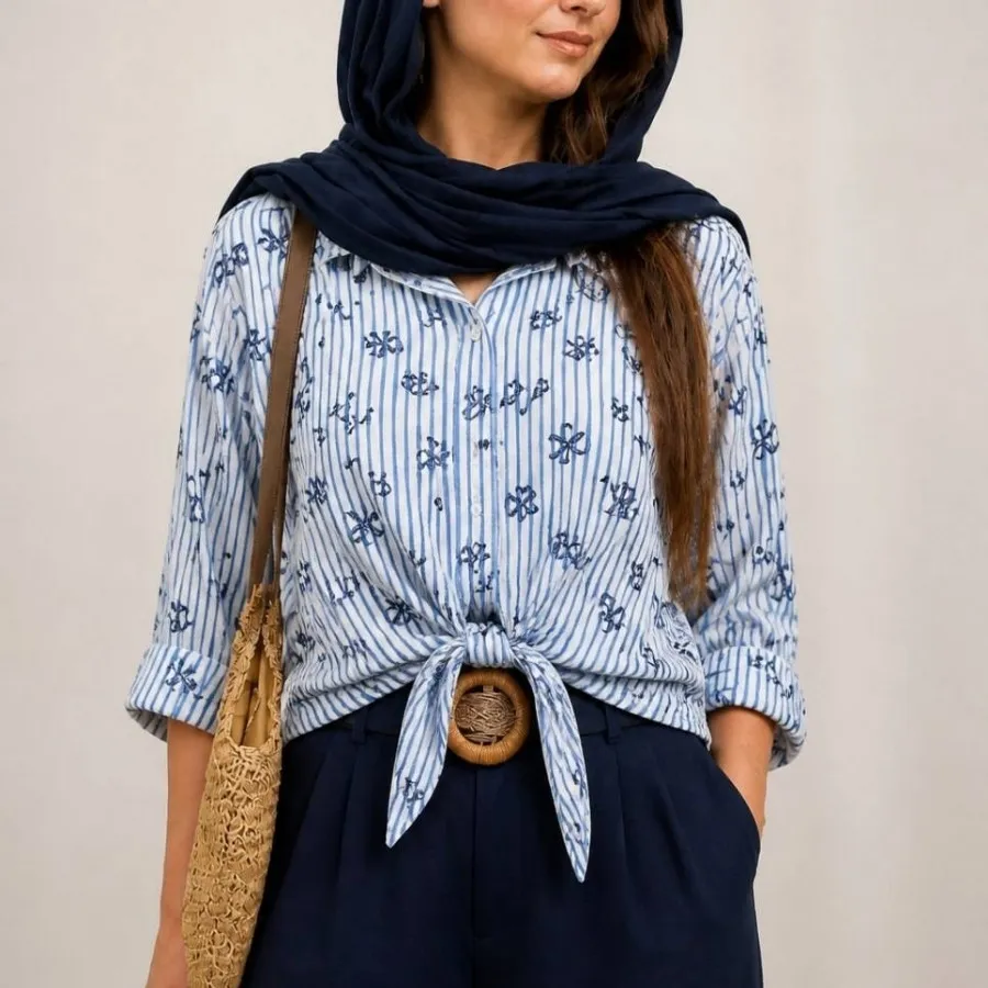 شومیز گره ای ینزی پفکی