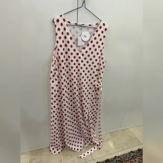 پیراهن سفید قرمز zara