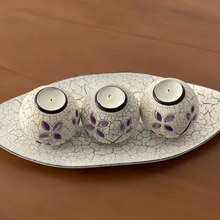 جا شمعی سه تایی با استند