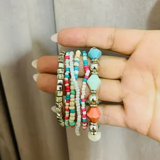 دستبند ست رنگی و ترندی
