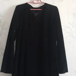 مانتو مخمل کبریتی مشکی