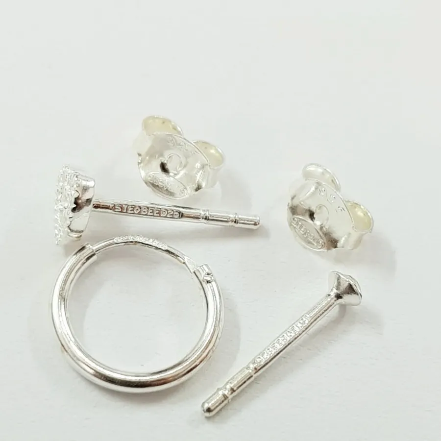 پک گوشواره گلگوش نقره 925