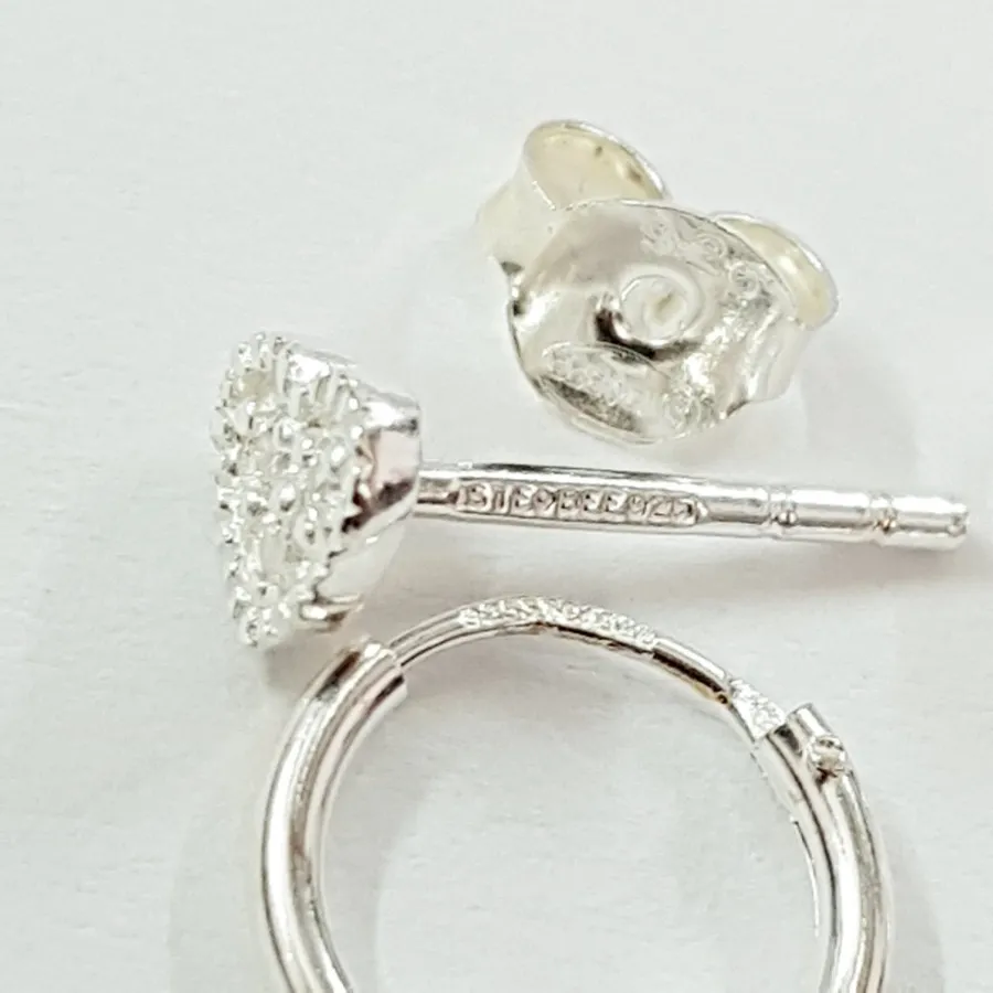 پک گوشواره گلگوش نقره 925