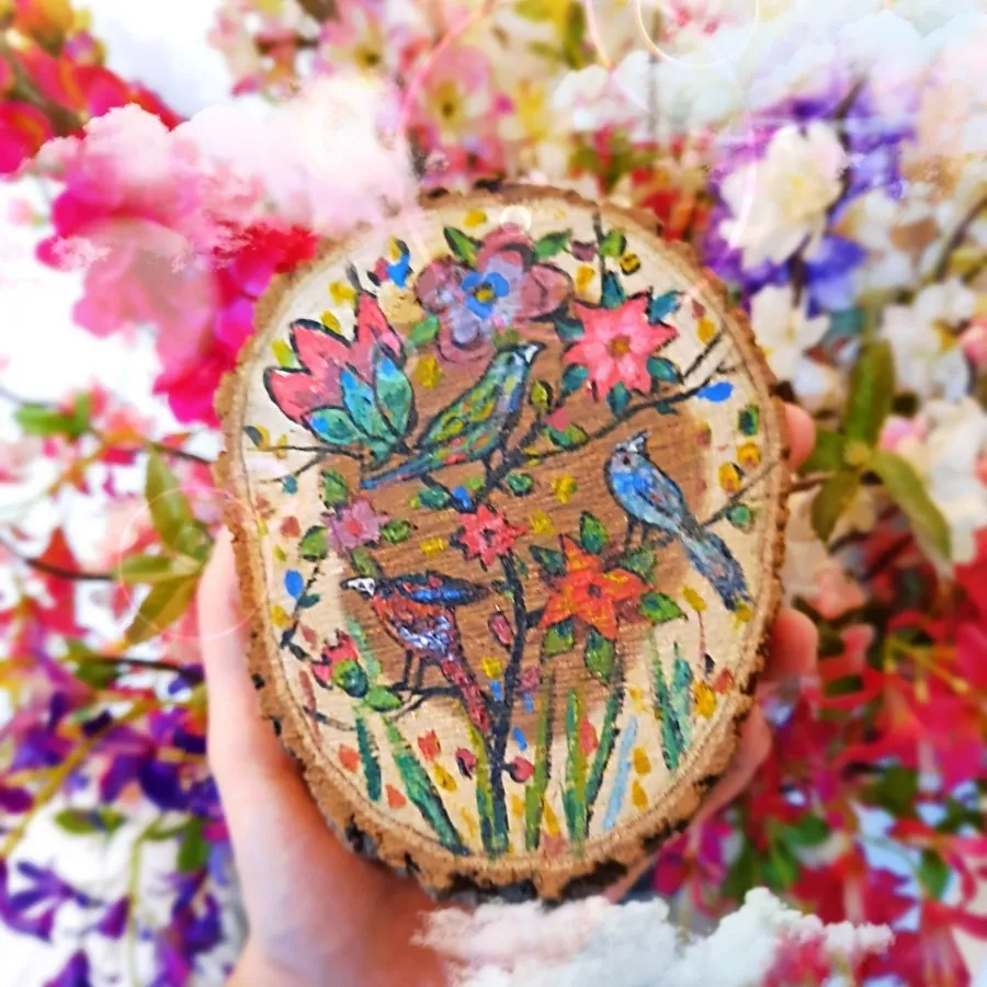 نقاشی روی چوب