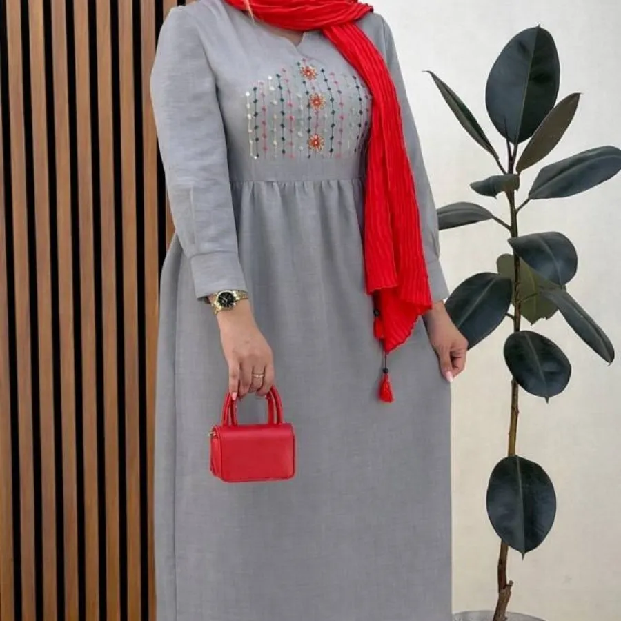 پیراهن یقه گلدوزی نسیم
