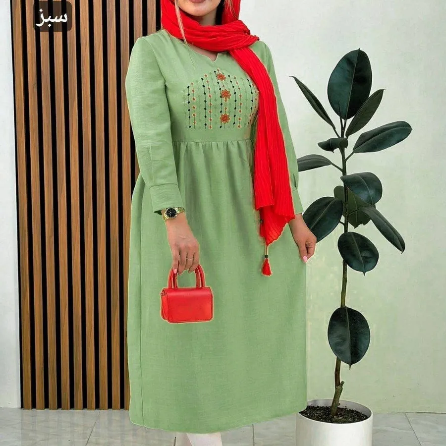 پیراهن یقه گلدوزی نسیم