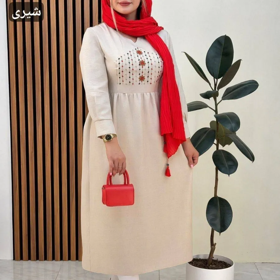پیراهن یقه گلدوزی نسیم