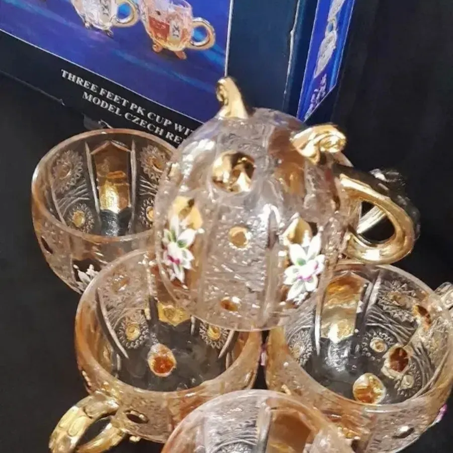 فنجان چای بوهمیا طلاکوب
