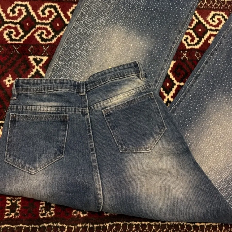 شلوار جین فول نگین بگ