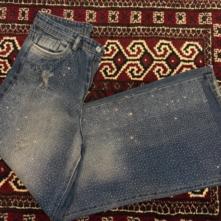 شلوار جین فول نگین بگ