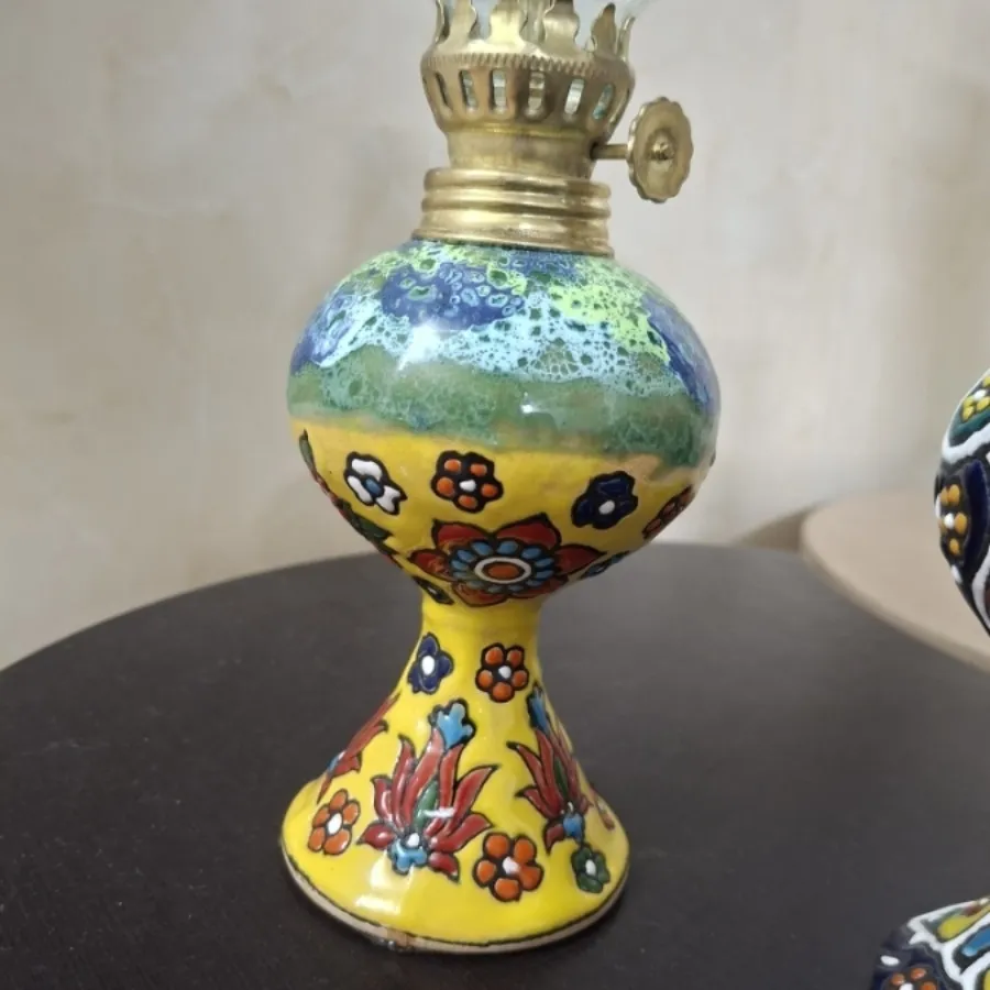 چراغ سفالی میناکاری