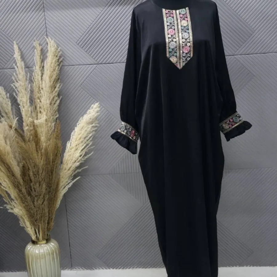 مانتو عبا کرپ سوزن دوزی