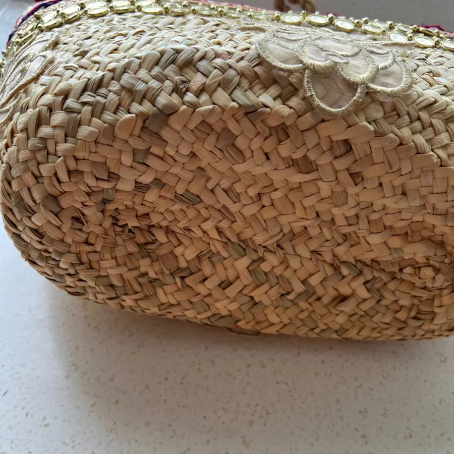زنبیل حصیری فانتزی